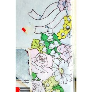 Vintage Crepe Paper Table Cover Flowers 54x102 Sealed NOS